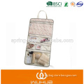 women polyester hanging makeup bag with hook mesh and pvc lining